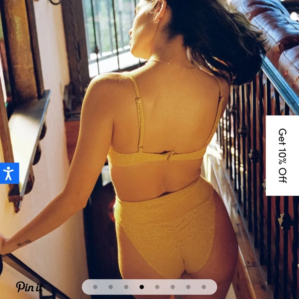 Montce Gold High-Waist Bandeau Bikini